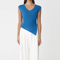 Women's asymmetric knit top