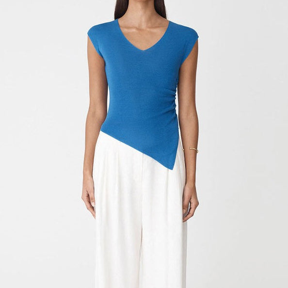 Women's asymmetric knit top