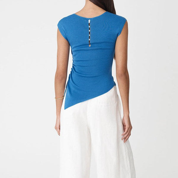 Women's asymmetric knit top