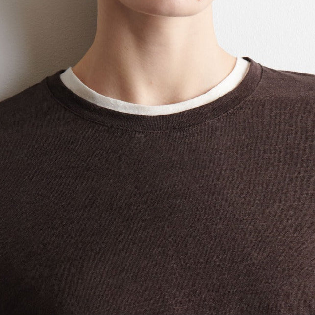 Women's layered look crew neck short sleeve top