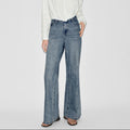 Women's rhinestone embellished kick flare jeans