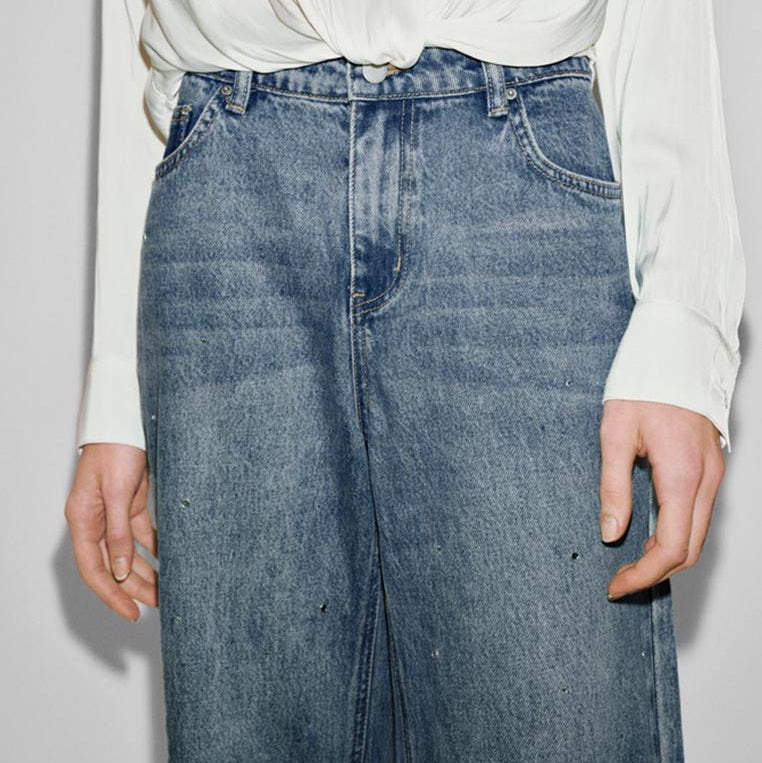 Women's rhinestone embellished kick flare jeans