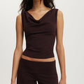 Women's sleeveless cowl neck top