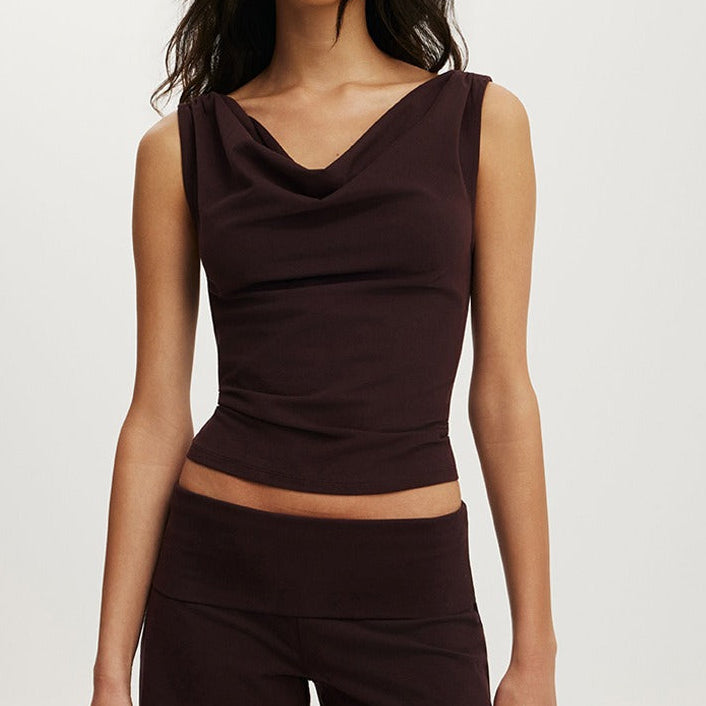 Women's sleeveless cowl neck top