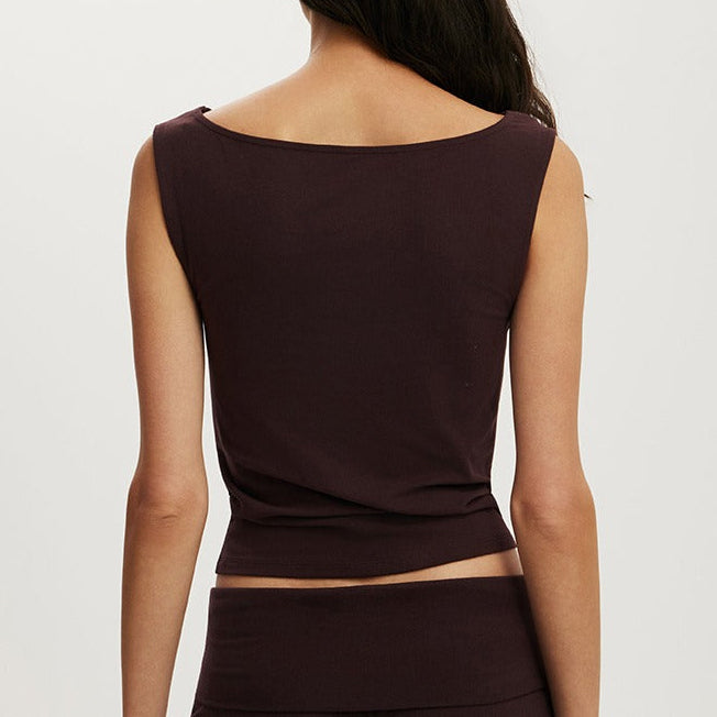 Women's sleeveless cowl neck top