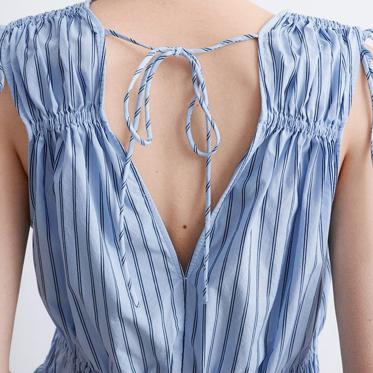 Women's striped v neck sleeveless top